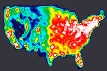מפת טמפרטורות - ארצות הברית